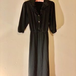 Vintage Polka Dot Maxi Dress